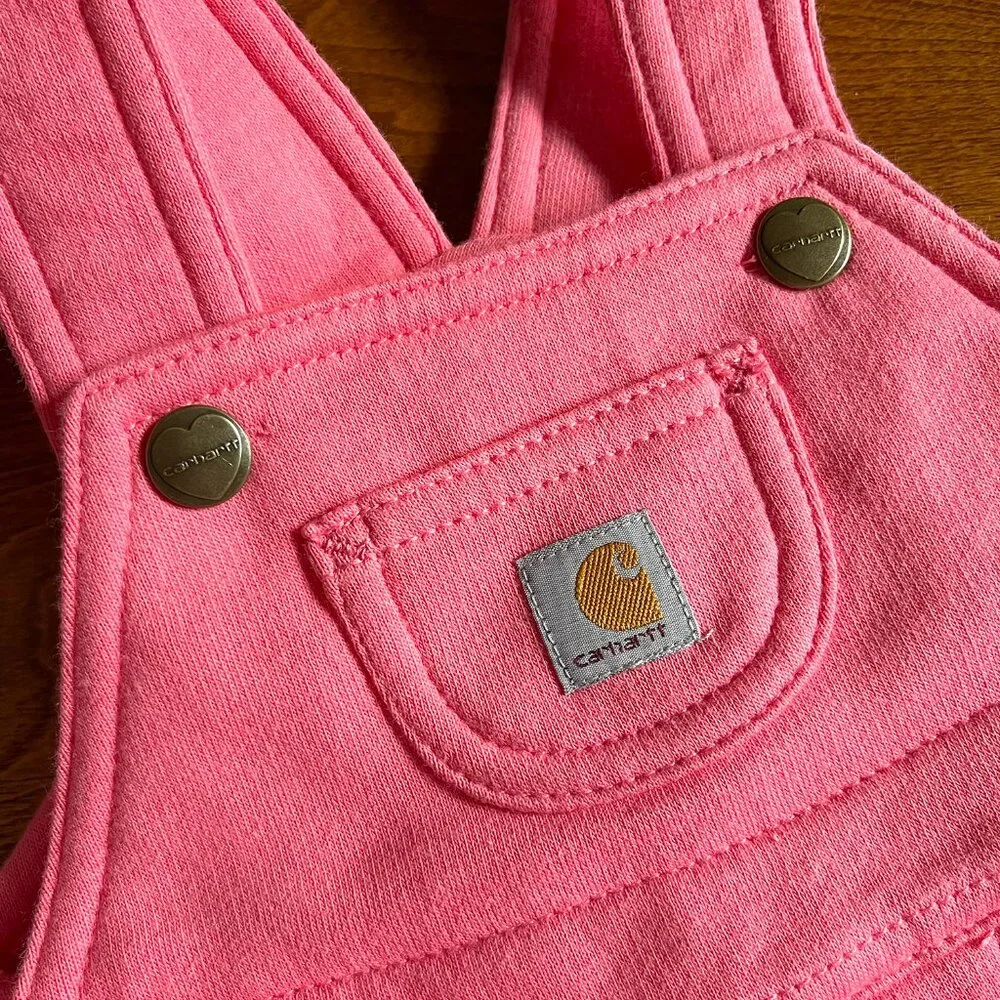 Carhartt pink soft overalls 9m NWOT